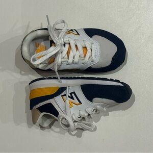 New Balance Kids White and Navy Sneakers